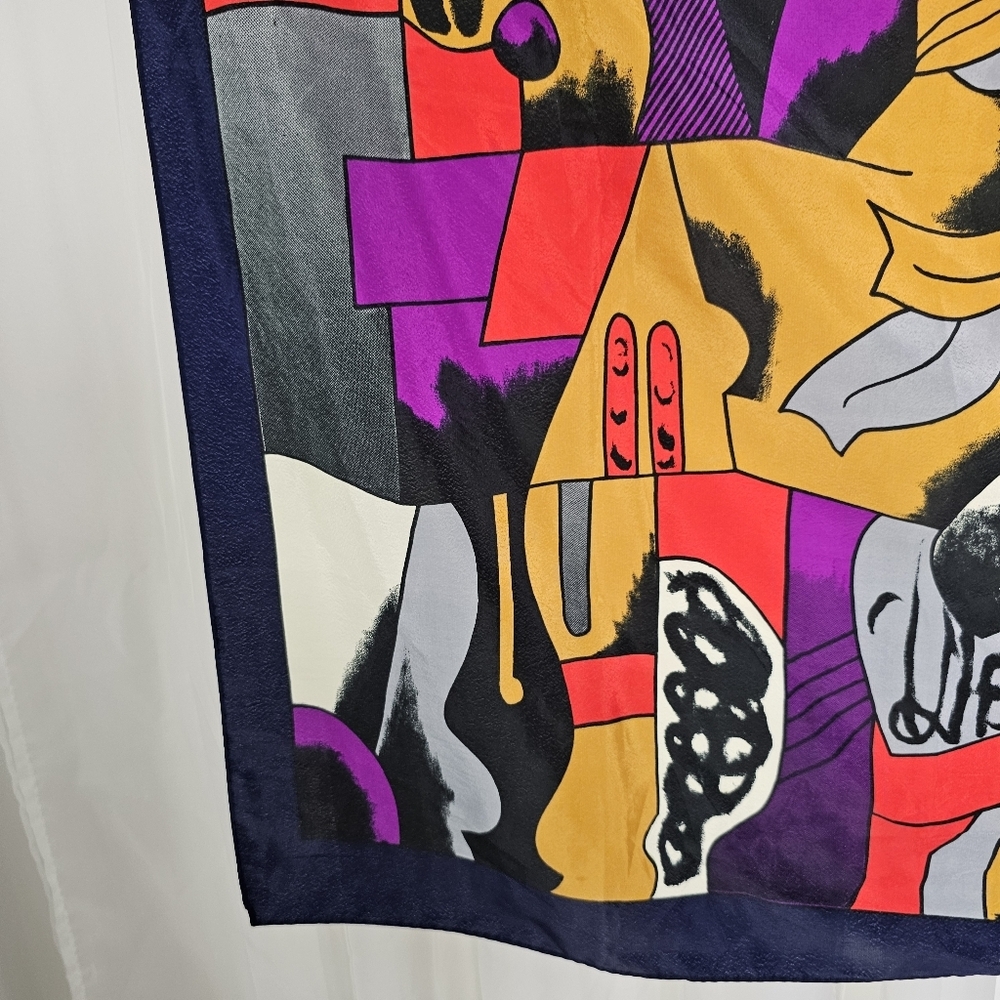 Vintage Picasso Square Scarf Abstract Cubism - Picture 2 of 7